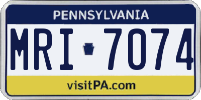 PA license plate MRI7074