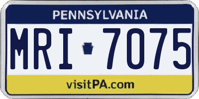PA license plate MRI7075