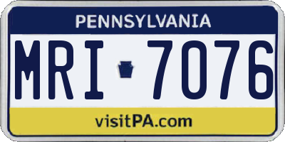 PA license plate MRI7076