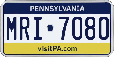PA license plate MRI7080