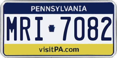 PA license plate MRI7082