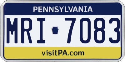PA license plate MRI7083