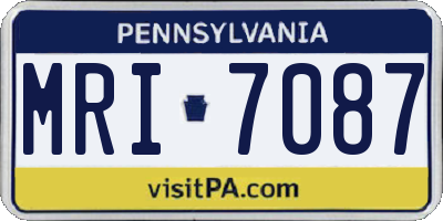 PA license plate MRI7087