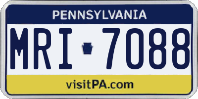 PA license plate MRI7088