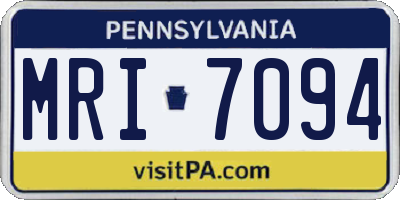 PA license plate MRI7094