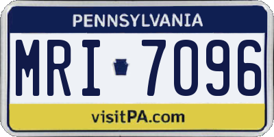 PA license plate MRI7096