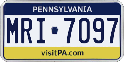 PA license plate MRI7097