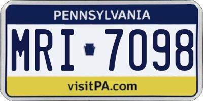 PA license plate MRI7098