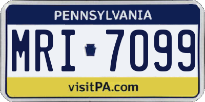PA license plate MRI7099