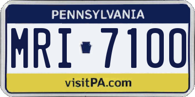 PA license plate MRI7100