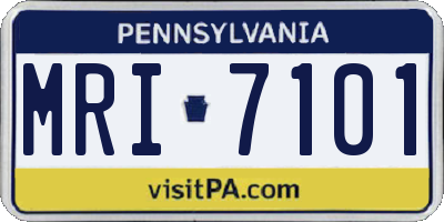 PA license plate MRI7101