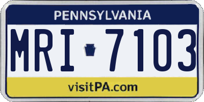 PA license plate MRI7103