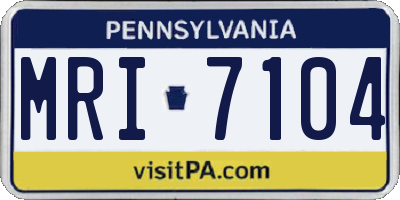 PA license plate MRI7104