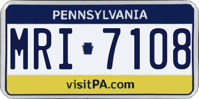 PA license plate MRI7108