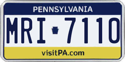 PA license plate MRI7110