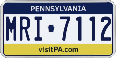 PA license plate MRI7112