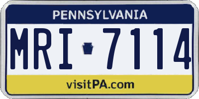 PA license plate MRI7114
