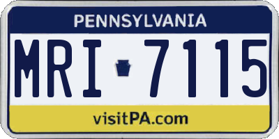PA license plate MRI7115
