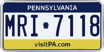 PA license plate MRI7118
