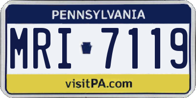 PA license plate MRI7119