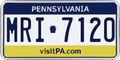 PA license plate MRI7120