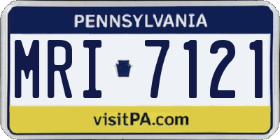 PA license plate MRI7121