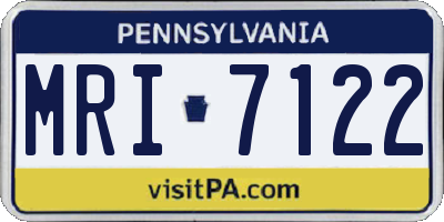 PA license plate MRI7122