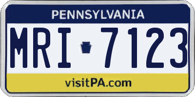 PA license plate MRI7123
