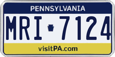 PA license plate MRI7124