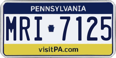 PA license plate MRI7125