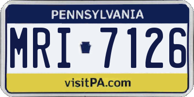 PA license plate MRI7126