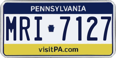 PA license plate MRI7127
