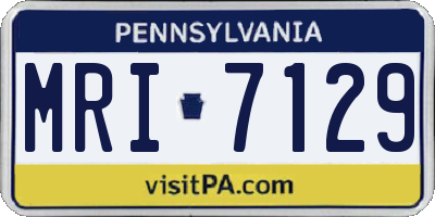 PA license plate MRI7129