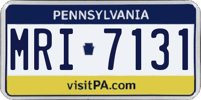 PA license plate MRI7131