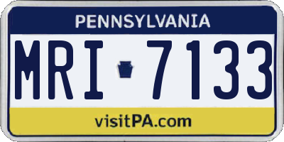 PA license plate MRI7133