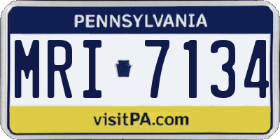 PA license plate MRI7134