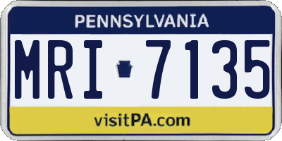 PA license plate MRI7135