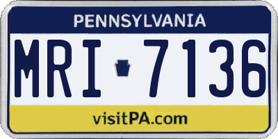 PA license plate MRI7136