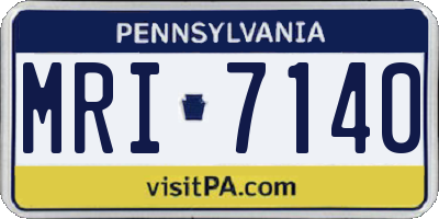 PA license plate MRI7140