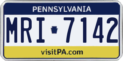 PA license plate MRI7142