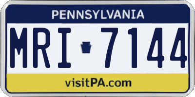 PA license plate MRI7144