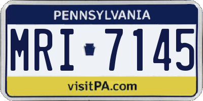 PA license plate MRI7145