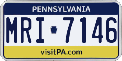 PA license plate MRI7146