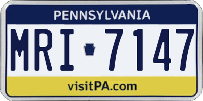 PA license plate MRI7147