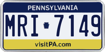 PA license plate MRI7149