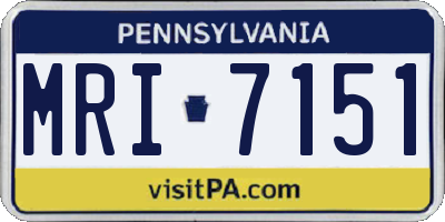 PA license plate MRI7151