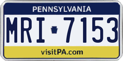 PA license plate MRI7153