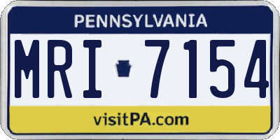PA license plate MRI7154
