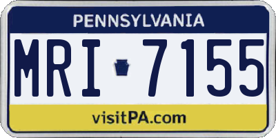 PA license plate MRI7155