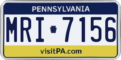PA license plate MRI7156